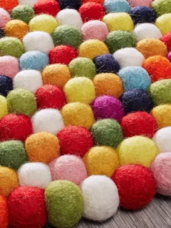 Filzkugel-Teppich, Multicolor -Haushaltsgegenstände Geschäft 13407 62986 Lupe