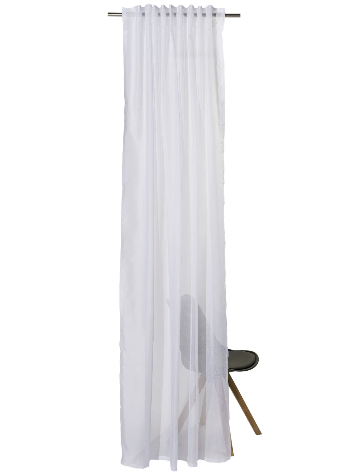 Vorhang Mit Gardinenband, Weiss 3 Vorhang Mit Gardinenband, Weiss – Bild 3