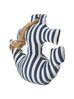 Objekt, Blau/Weiss -Haushaltsgegenstände Geschäft Anchor Tuerstopper Weiss BlauWeiss 10x33x28 per2