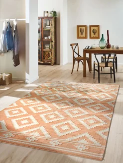 Flachgewebe-Teppich, Apricot