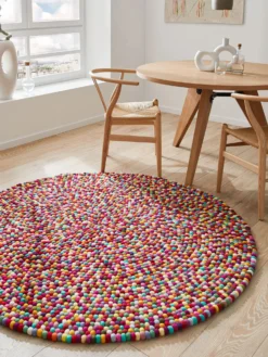 Filzkugel-Teppich, Multicolor