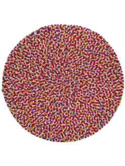 Filzkugel-Teppich, Multicolor -Haushaltsgegenstände Geschäft Arica Filzkugelteppich mehrfarbig rund pla