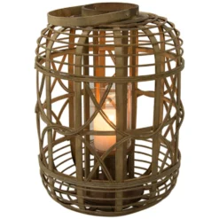 Laterne, Natural -Haushaltsgegenstände Geschäft Balaro Laterne Braun Natural 32x32x45 per2
