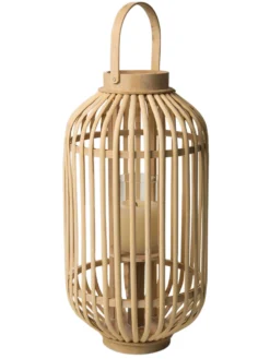 Laterne, Hellbeige -Haushaltsgegenstände Geschäft BambuslichtBenny Laterne beige Hellbeige 25x25x48 per3