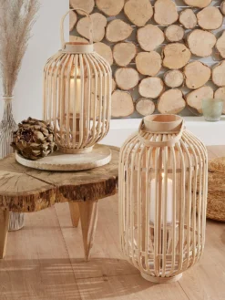 Laterne, Hellbeige -Haushaltsgegenstände Geschäft BambuslichtBenny Laterne beige Hellbeige mil