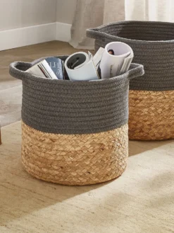 Korb, Anthrazit/Natur -Haushaltsgegenstände Geschäft Bandra Korb Dunkelgrau AnthrazitNatur mil