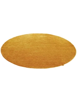 Woll-Teppich, Gold -Haushaltsgegenstände Geschäft Barwala Gabbehteppich gelb Gold 200rund fper