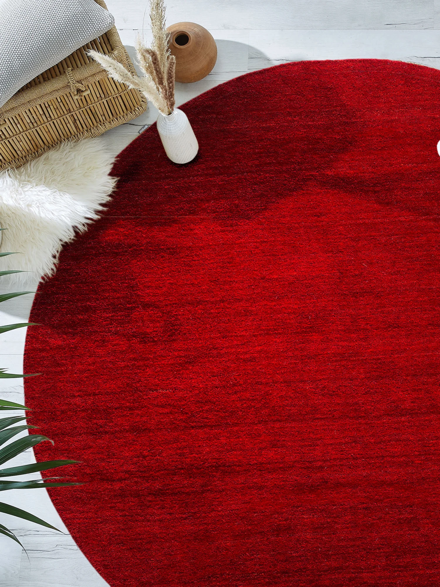 Woll-Teppich, Herbstrot 1 Woll-Teppich, Herbstrot