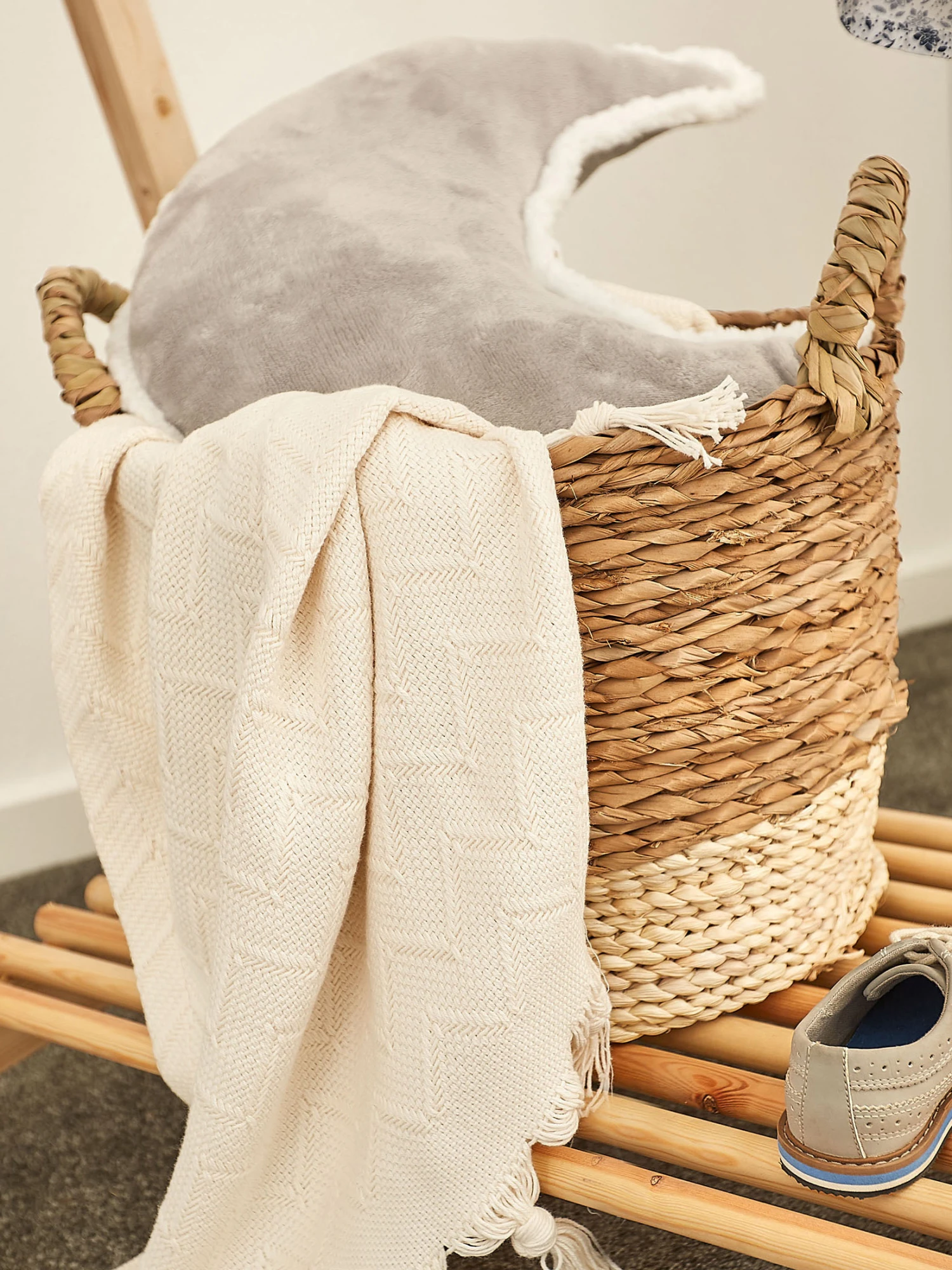 Korb, Weiss/Natur 1 Korb, Weiss/Natur