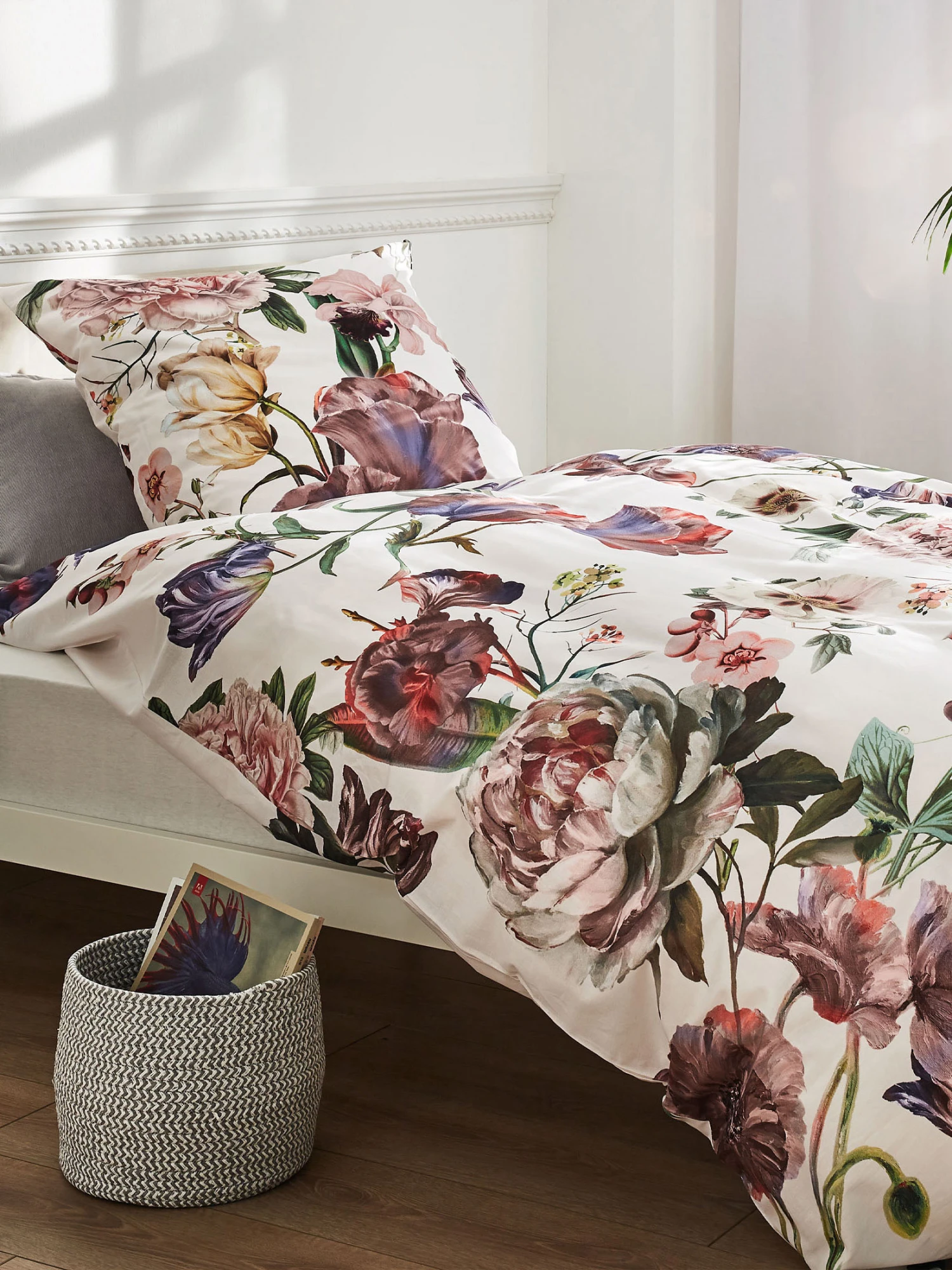 Satin-Bettwäsche, Weiss 1 Satin-Bettwäsche, Weiss