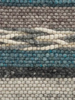 Woll-Teppich, Blue Stripes 8 Woll-Teppich, Blue Stripes -Haushaltsgegenstände Geschäft Bjerka HandwebTeppich Blau BlueStripes 170x240 lup