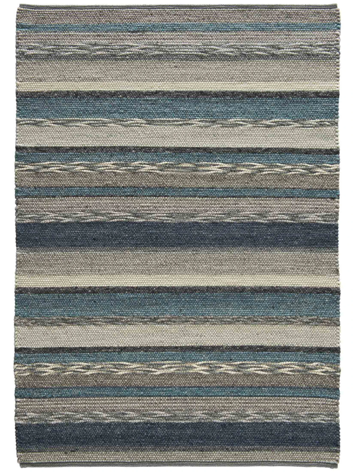 Woll-Teppich, Blue Stripes 2 Woll-Teppich, Blue Stripes – Bild 2
