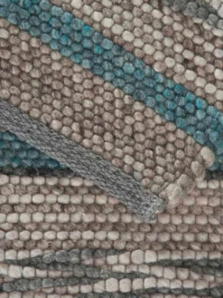 Woll-Teppich, Blue Stripes 9 Woll-Teppich, Blue Stripes -Haushaltsgegenstände Geschäft Bjerka HandwebTeppich Blau BlueStripes 170x240 wel