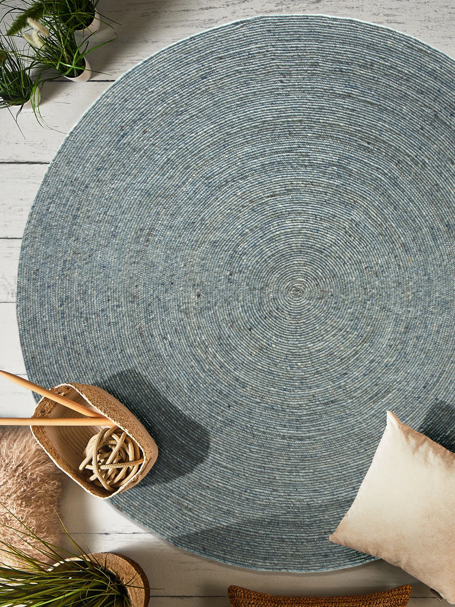 Woll-Teppich, Aqua 1 Woll-Teppich, Aqua