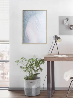 Leinwand-Druck-gerahmt, Hellgraublau