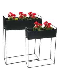 Pflanztopf, Schwarz -Haushaltsgegenstände Geschäft Blumenkasten Pflanztopf Schwarz set2