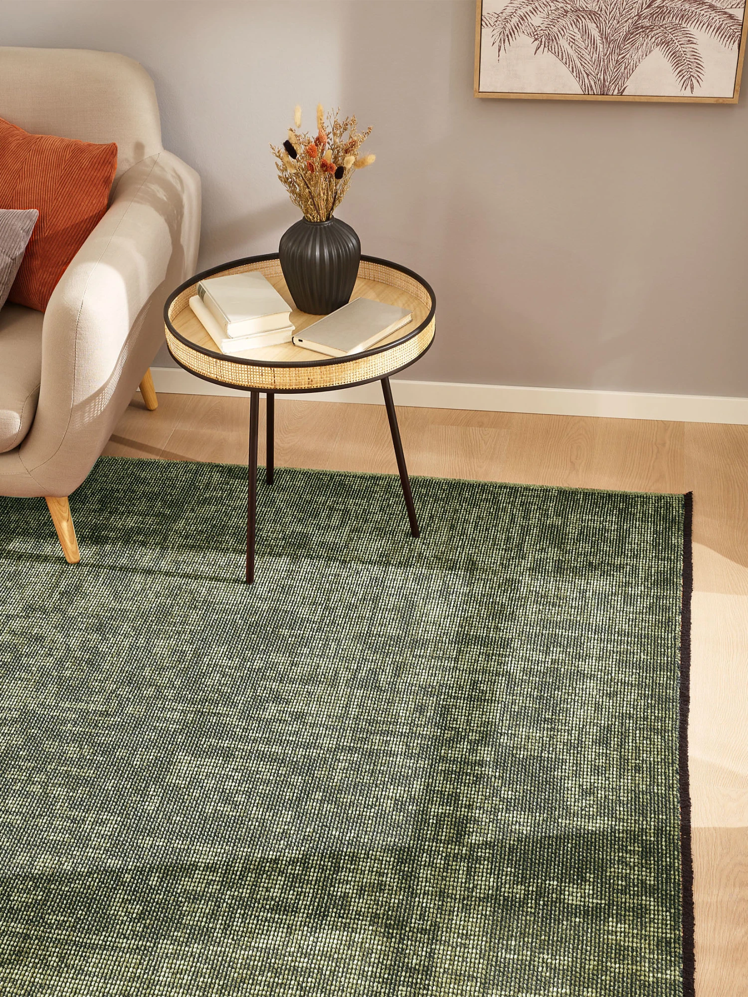 Moderner Teppich, Moosgrün 1 Moderner Teppich, Moosgrün