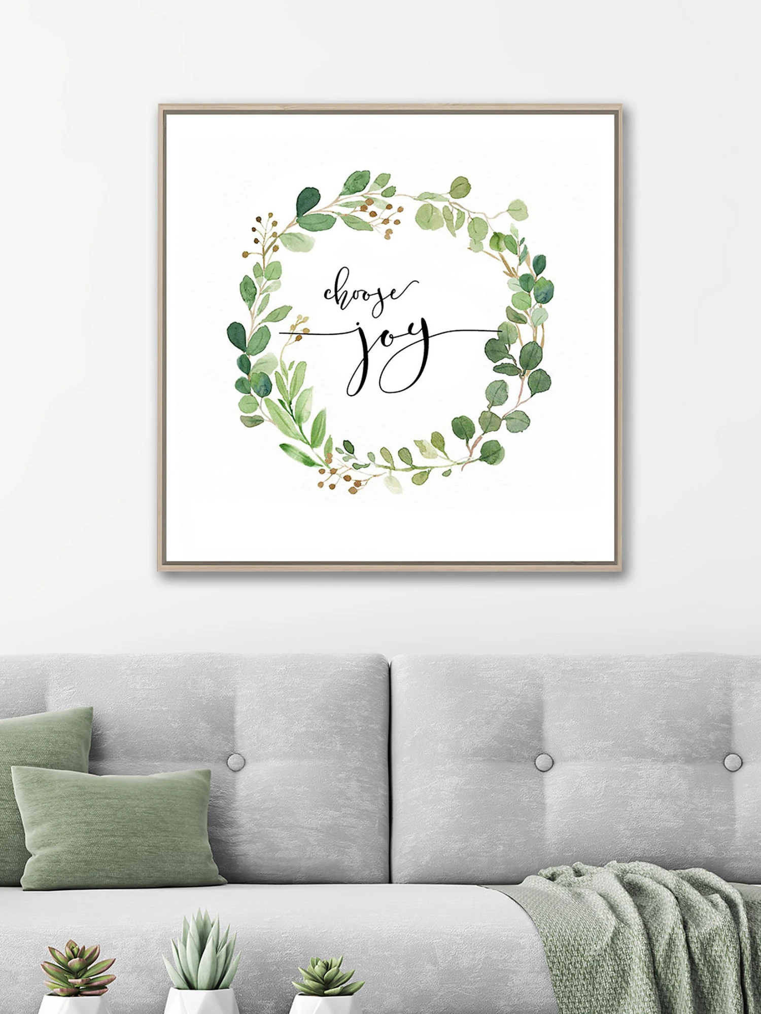 Leinwand-Druck-gerahmt, Weiss/Grün 1 Leinwand-Druck-gerahmt, Weiss/Grün