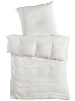 Musselin-Bettwäsche, Creme -Haushaltsgegenstände Geschäft Cloudy Bettwaesche Weiss Creme 135x200 pla2