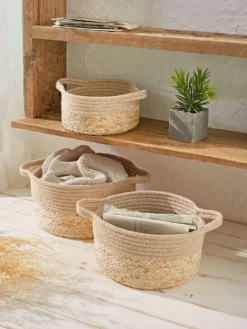 Korb, Beige -Haushaltsgegenstände Geschäft Cotirda Korb Beige mil