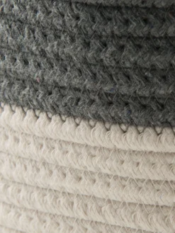 Korb, Grau/Weiss -Haushaltsgegenstände Geschäft DoubleBag Korb GrauWeiss 35x35x26 lup2