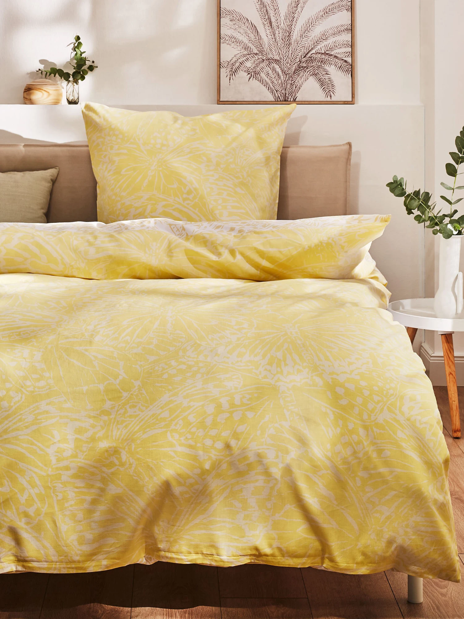 Satin-Bettwäsche, Gelb 1 Satin-Bettwäsche, Gelb