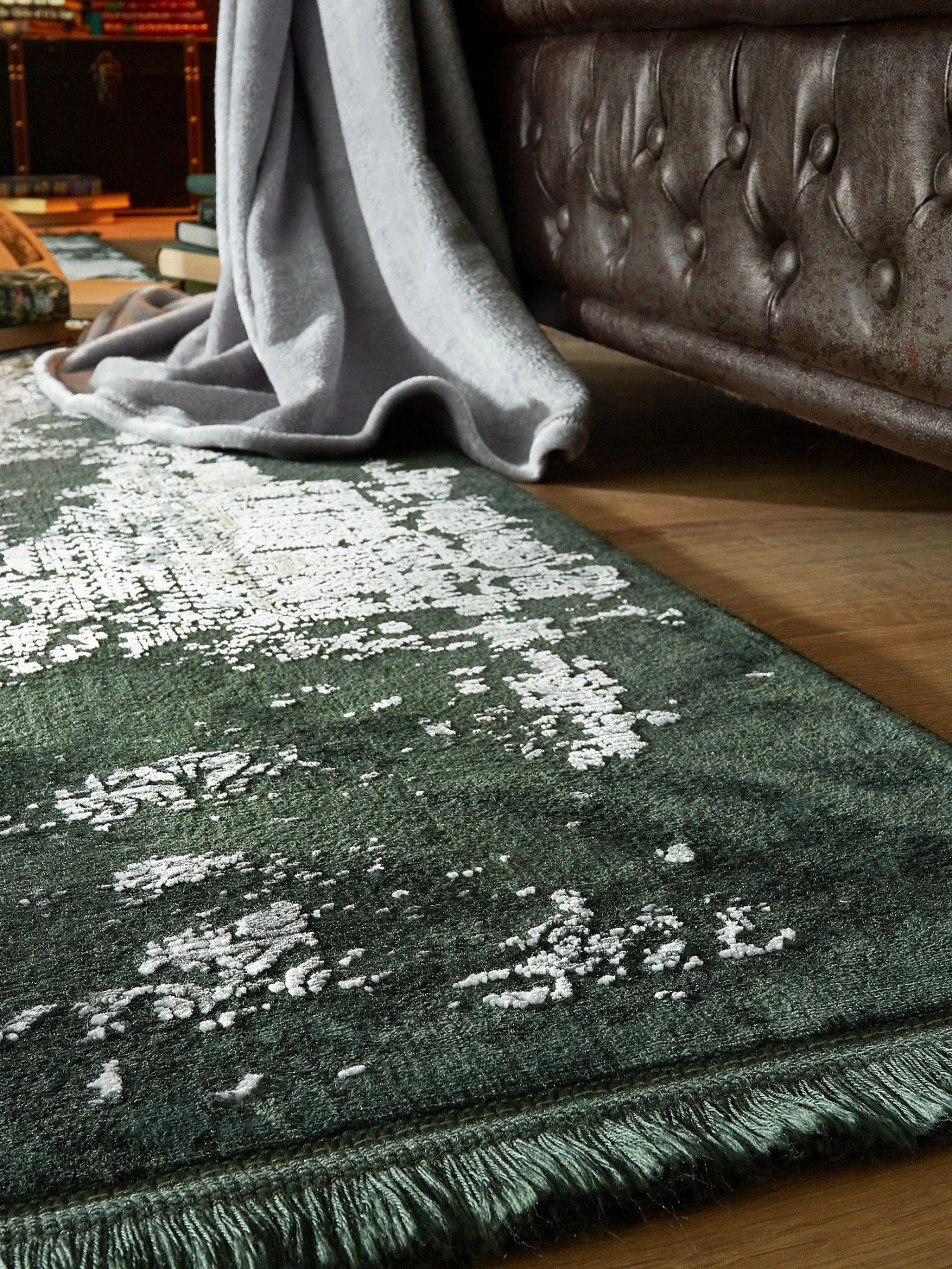 Vintage-Teppich, Moosachat 2 Vintage-Teppich, Moosachat – Bild 2