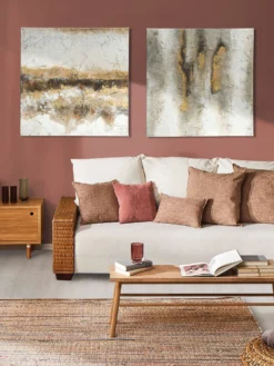 Leinwand-handgemalt, Beige