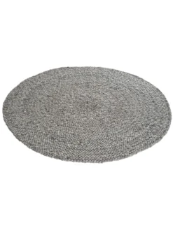 Woll-Teppich, Grey Natural 6 Woll-Teppich, Grey Natural -Haushaltsgegenstände Geschäft Harpsund HandwebTeppich Grau GreyNatural 150rund fper