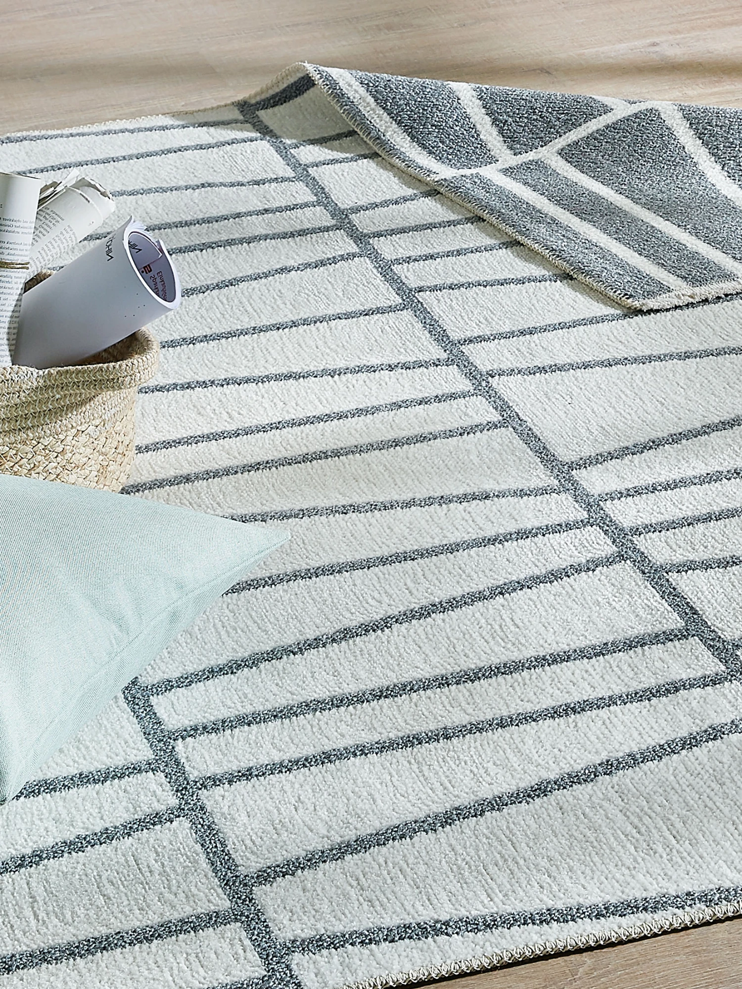 Moderner Teppich, Creme/grau 1 Moderner Teppich, Creme/grau