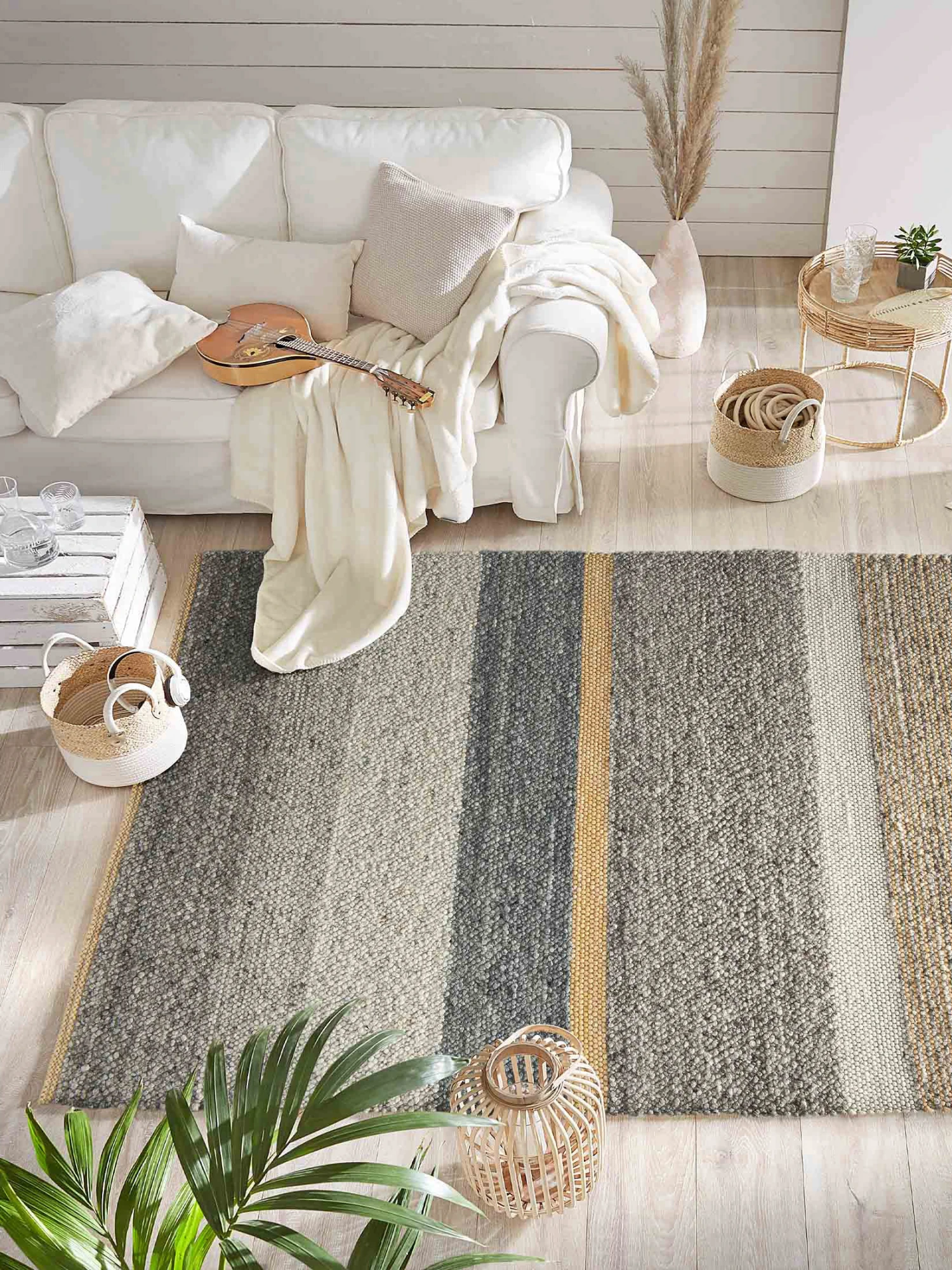 Woll-Teppich, Multi-Grey 1 Woll-Teppich, Multi-Grey