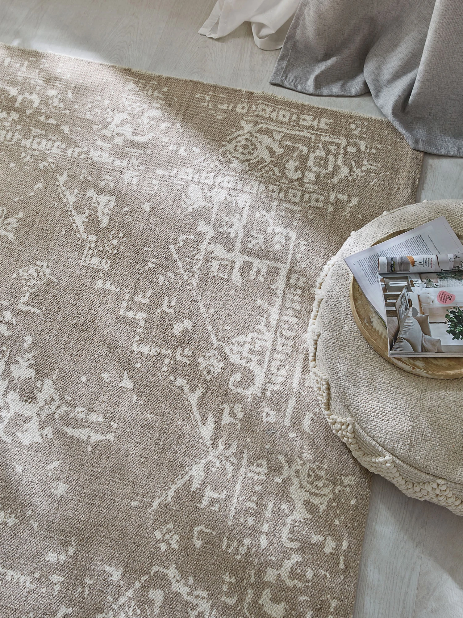 Baumwoll-Teppich, Vintage Beige 2 Baumwoll-Teppich, Vintage Beige – Bild 2