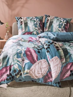 Satin-Bettwäsche, Petrol