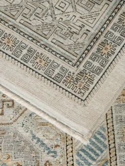 Vintage-Teppich, Blau/Gold -Haushaltsgegenstände Geschäft Kayseri VintageTeppich Gold BlauGold 200x290 wel