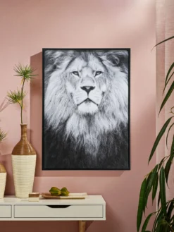 Leinwand-Druck-gerahmt, Schwarz/Grau