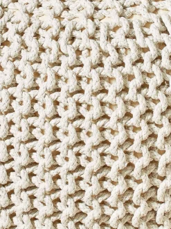 Strick-Pouf, Creme -Haushaltsgegenstände Geschäft Kiruna Sitzpouf creme lup