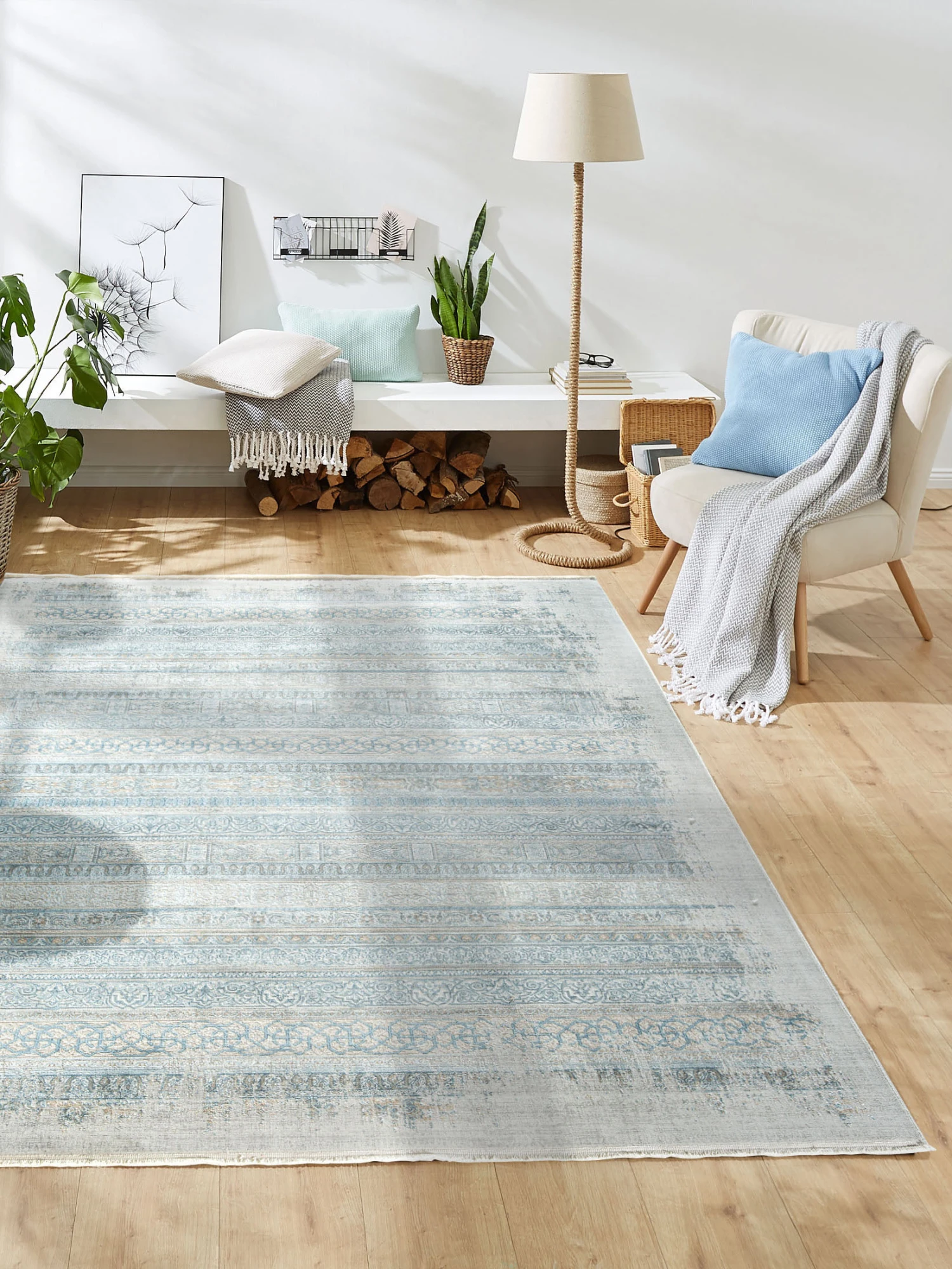 Vintage-Teppich, Aqua 1 Vintage-Teppich, Aqua