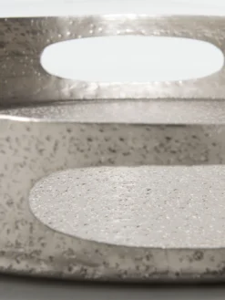 Deko-Tablett, Matt Silver -Haushaltsgegenstände Geschäft Liana Schale Silber MattSilver 30x30x42C5 lup