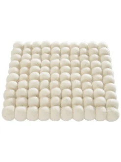 Topfuntersetzer, White -Haushaltsgegenstände Geschäft Liesta Filzkugel Untersetzer weiss White 20x20 fper