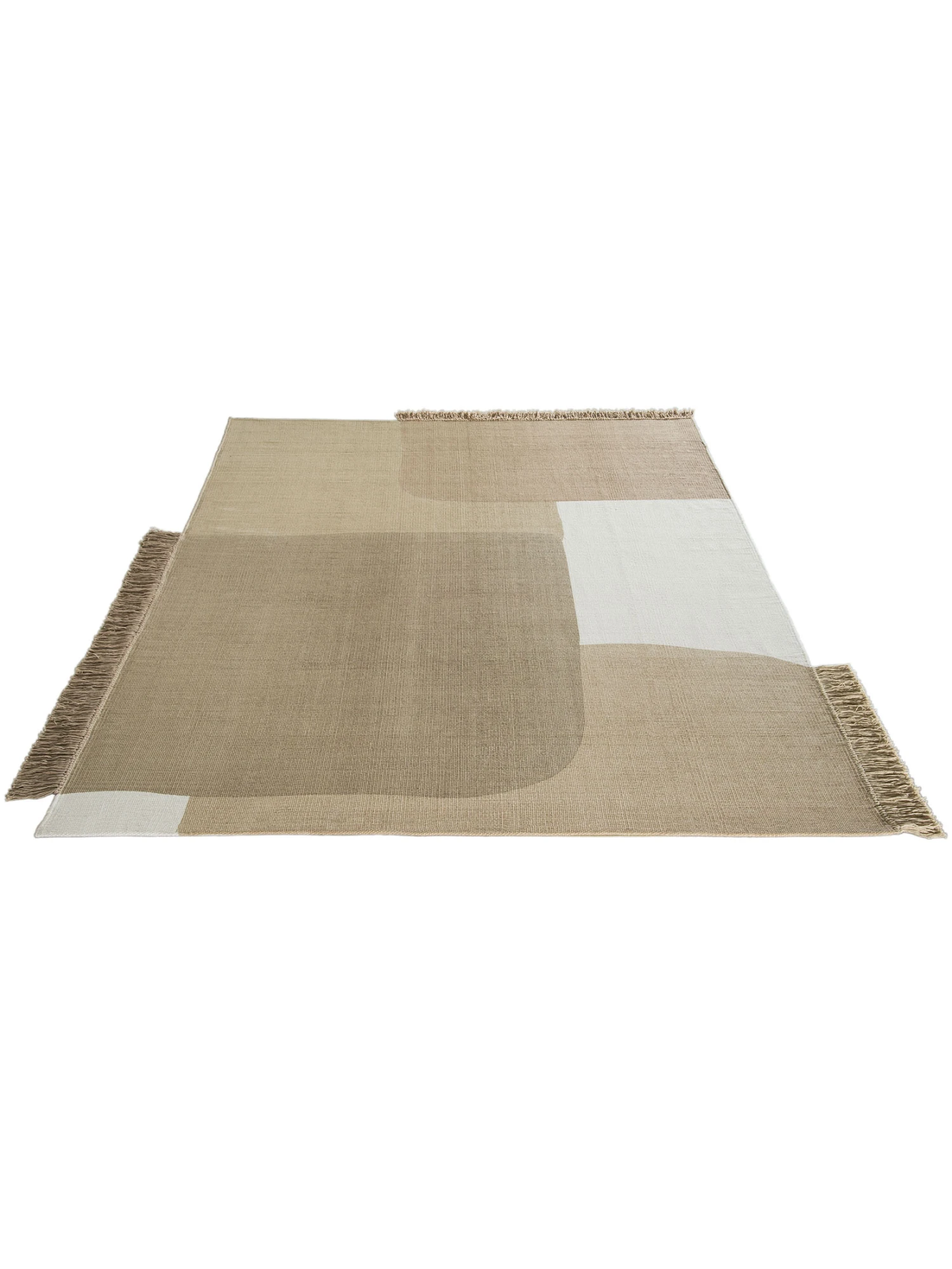 Flachgewebe-Teppich, Beige-Weiss 2 Flachgewebe-Teppich, Beige-Weiss – Bild 2