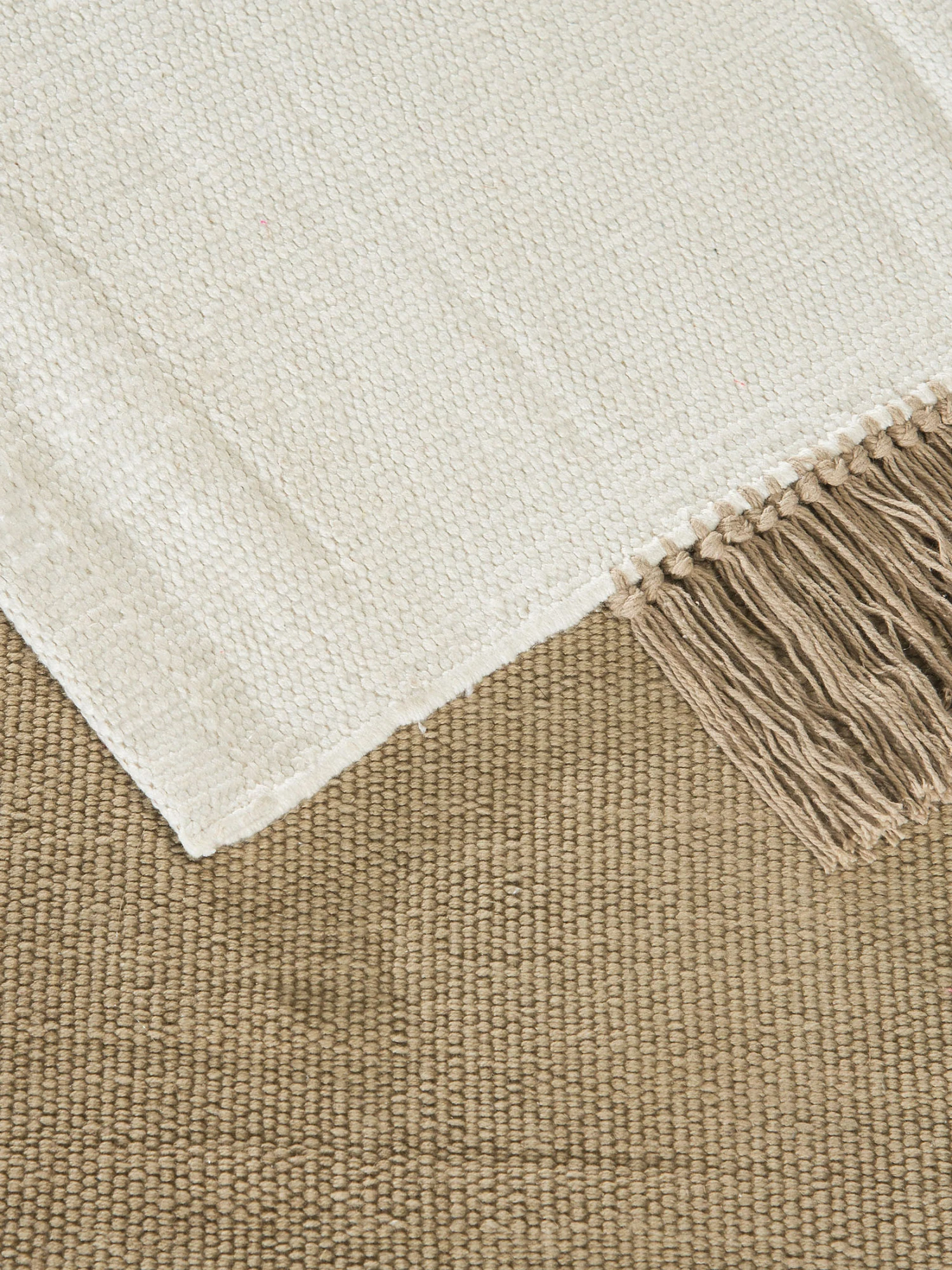 Flachgewebe-Teppich, Beige-Weiss 4 Flachgewebe-Teppich, Beige-Weiss – Bild 4