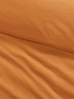 Renforcé-Bettwäsche, Cognac -Haushaltsgegenstände Geschäft Livia Bettwaesche Orange Cognac 135x200 lup
