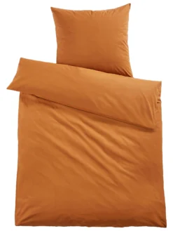 Renforcé-Bettwäsche, Cognac -Haushaltsgegenstände Geschäft Livia Bettwaesche Orange Cognac 135x200 pla