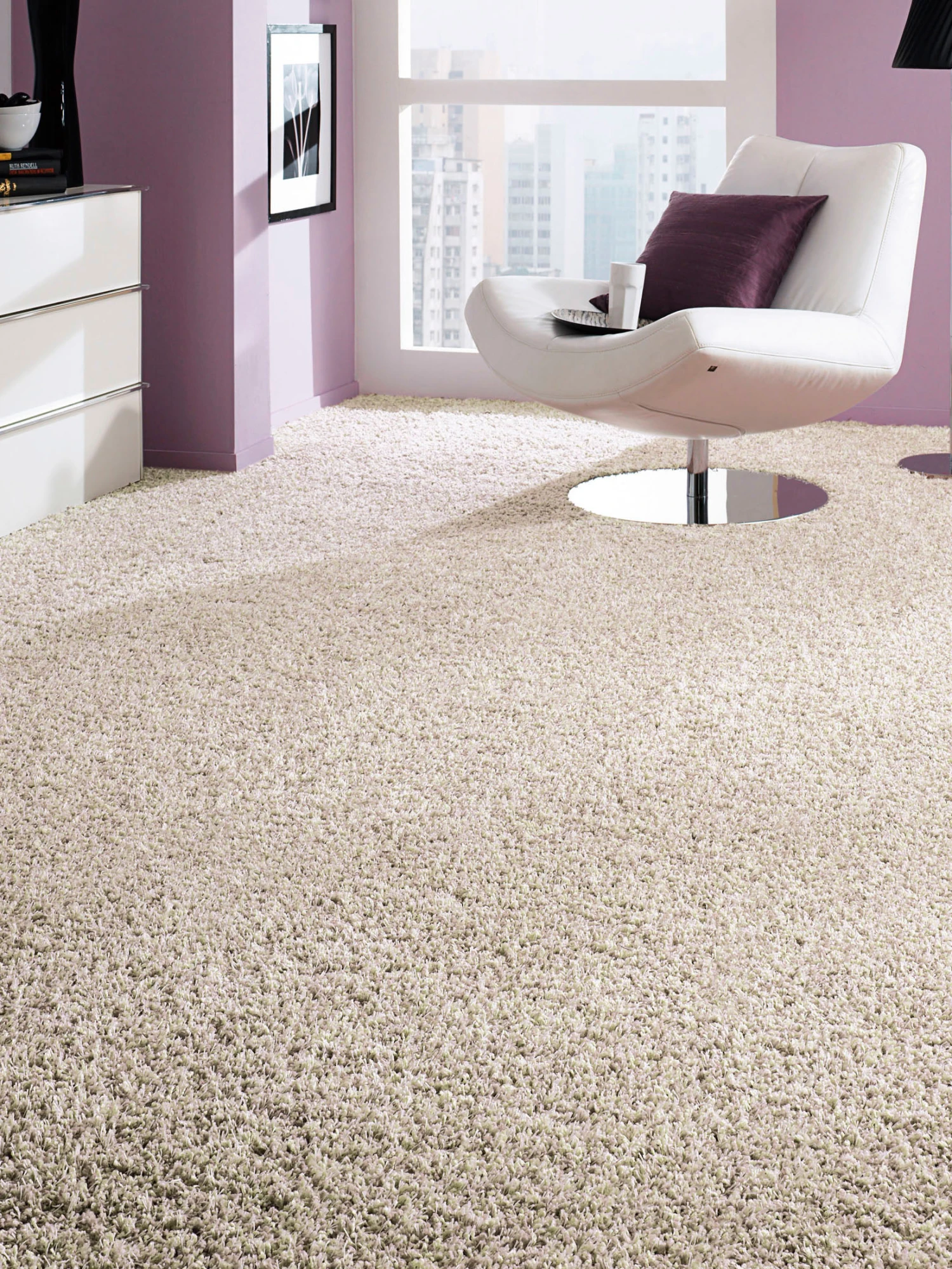 Langflor-Teppichboden, Creme 1 Langflor-Teppichboden, Creme