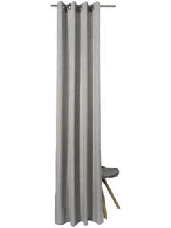Ösenschal, Silber 9 Ösenschal, Silber -Haushaltsgegenstände Geschäft Malia Gardine Oesenschal hellgrau Silber 140x245 pla2