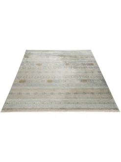 Vintage-Teppich, Blau/Gold/Silber -Haushaltsgegenstände Geschäft Mamaras VintageTeppich Blau BlauGoldSilber 200x290 fper