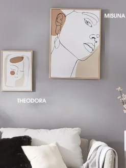 Leinwand-Druck-gerahmt, Weiss/Beige