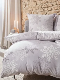 Flanell-Bettwäsche, Hellgrau