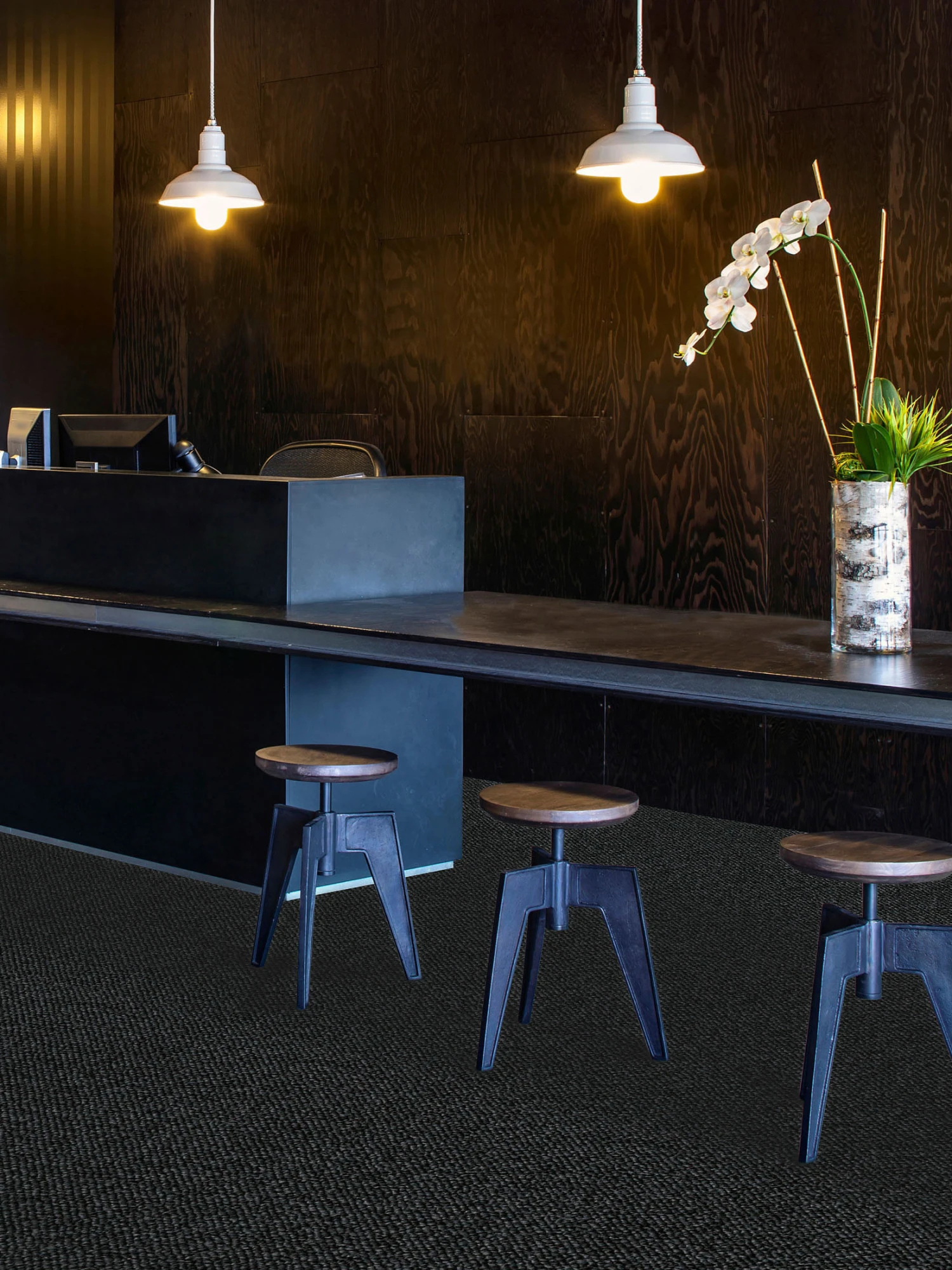 Schlingen-Teppichboden, Schwarz 1 Schlingen-Teppichboden, Schwarz