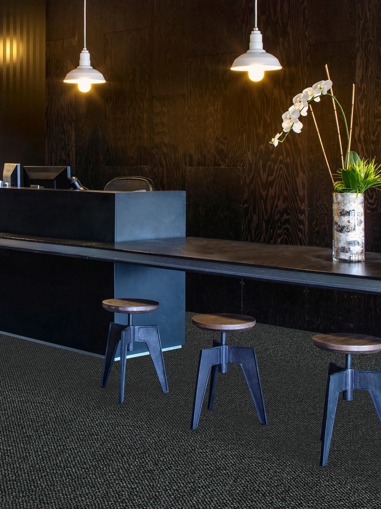 Schlingen-Teppichboden, Dunkelgrau 1 Schlingen-Teppichboden, Dunkelgrau